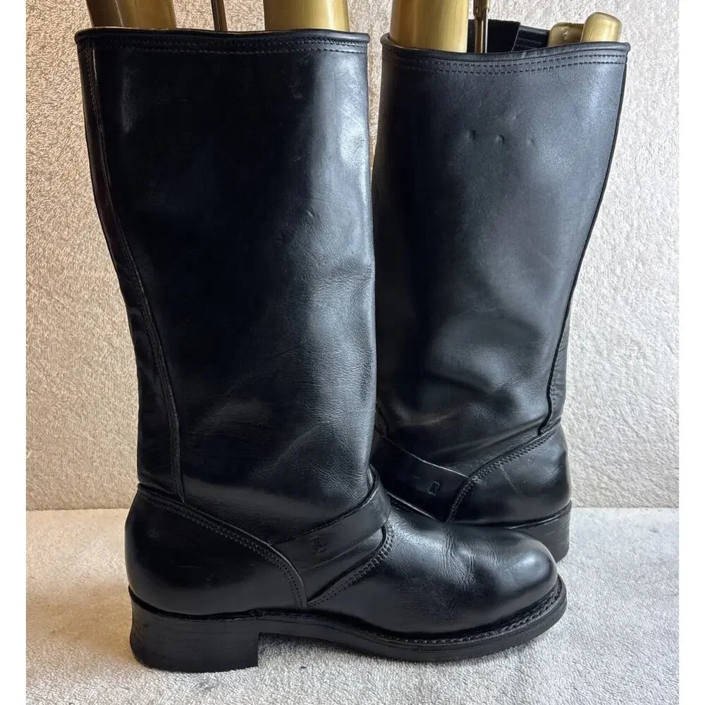 Harley-Davidson Black Leather Steel Toe Motorcycle Boots Men Size 9.5